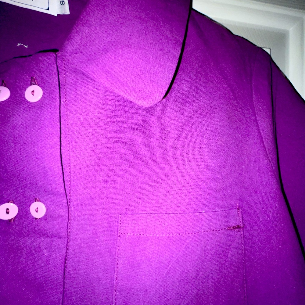 SOOLINEN purple cropped blouse